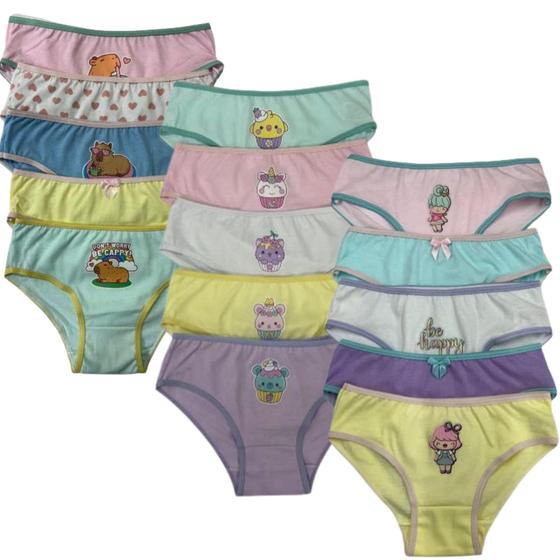 Imagem de Calcinha infantil algodão KIT 10 Un. 100% Algodão Qualidade