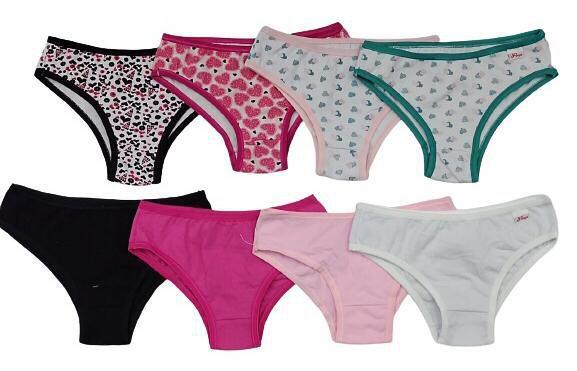 Imagem de Calcinha Infantil Kit Com 10 - Ref 09 Peças Algodão Com Elastano Lindas e Confortaveis