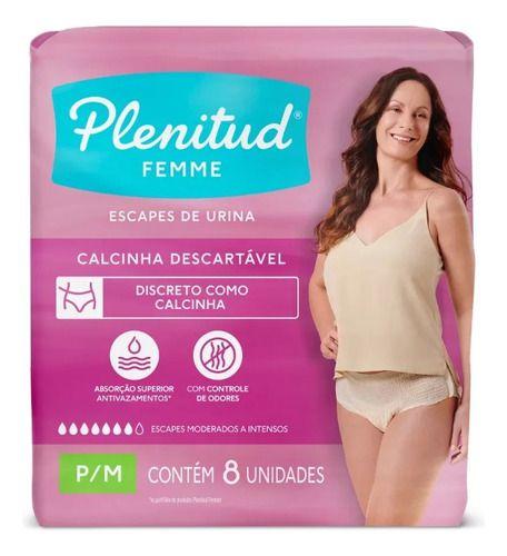 Imagem de Calcinha Plenitud Femme Pós Parto + Escapes De Urina P/M Com 8 Un