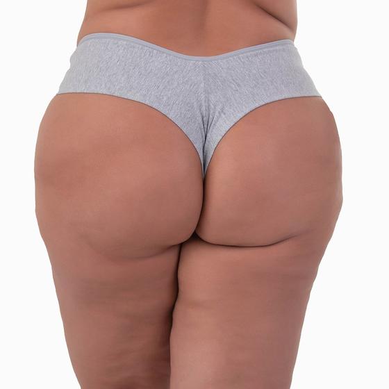 Imagem de Calcinha Plus Size Fio Dental Duplo em Algodão