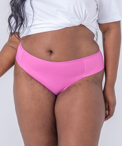 Imagem de Calcinha Plus Size fio dental duplo em microfibra, com laterais largas