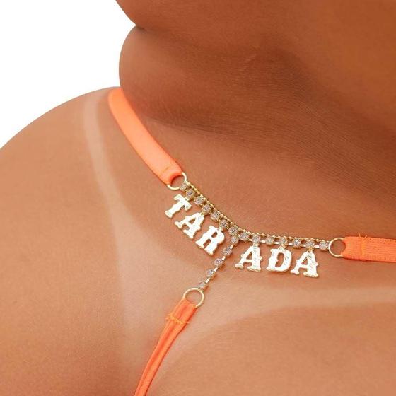 Imagem de Calcinha Plus Size Personalizada Fio Dental Frase Tarada