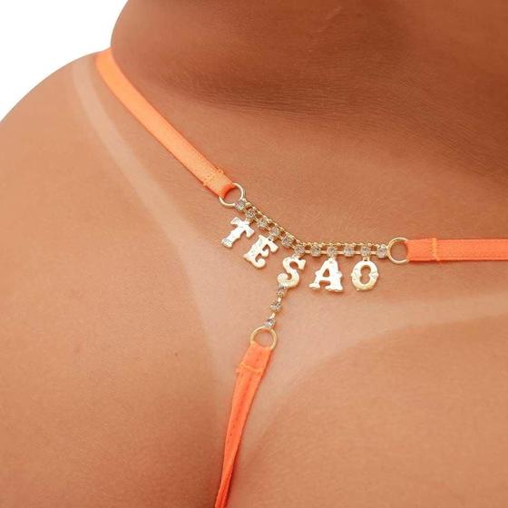 Imagem de Calcinha Plus Size Personalizada Fio Dental Frase Tsão