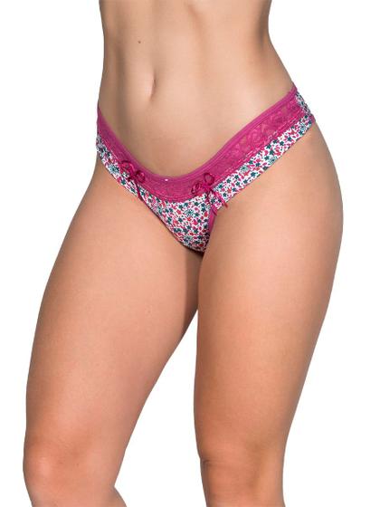 Imagem de Calcinha Renda Lingerie Microfibra Tanga Confortável