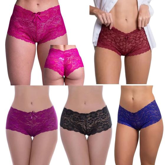 Imagem de Calcinha Renda Short Box Calesson Sexy Conforto 10 Peças
