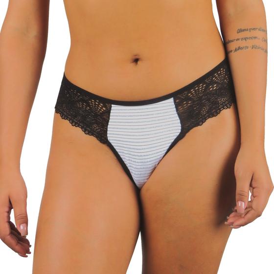 Imagem de Calcinha Renda Tanga Feminina Fio Sexy Conforto Kit 6 Und