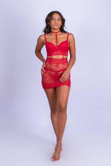 Imagem de Calcinha Sensual com Mini Saia e Sutiã - Stella Bernardi