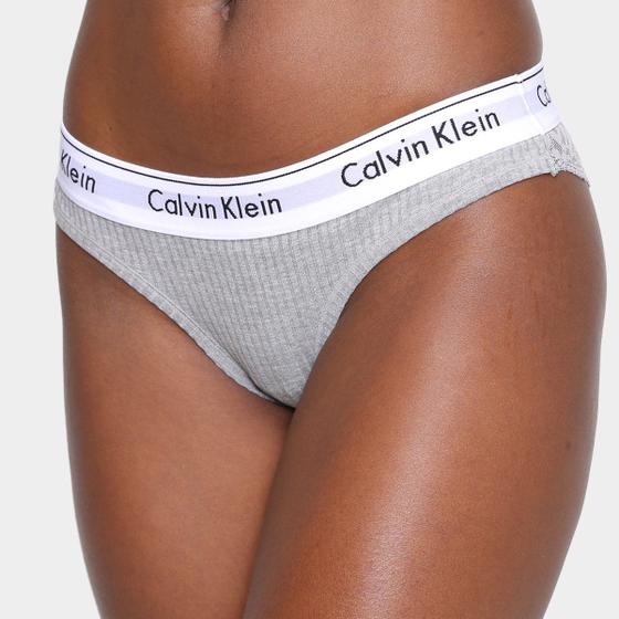 Imagem de Calcinha Tanga Calvin Klein Canelada Renda Feminina