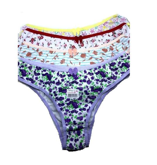 Imagem de Calcinha Tanga Cotton Estampada GG KIT C/ 12- Famy