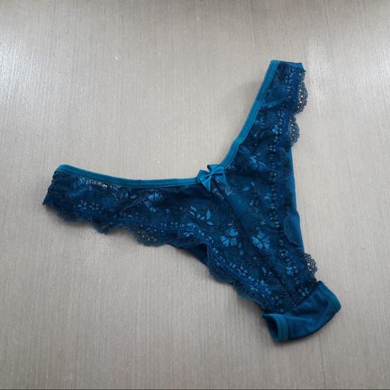 Imagem de Calcinha Tanga Fio Duplo e Renda