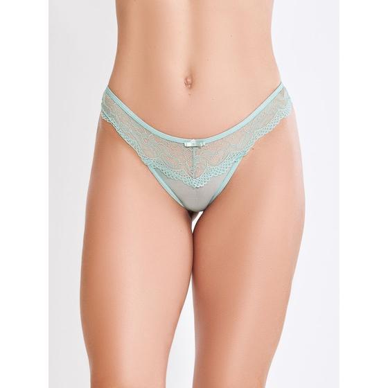Imagem de Calcinha tanga fio sexy de renda tule transparente sensual