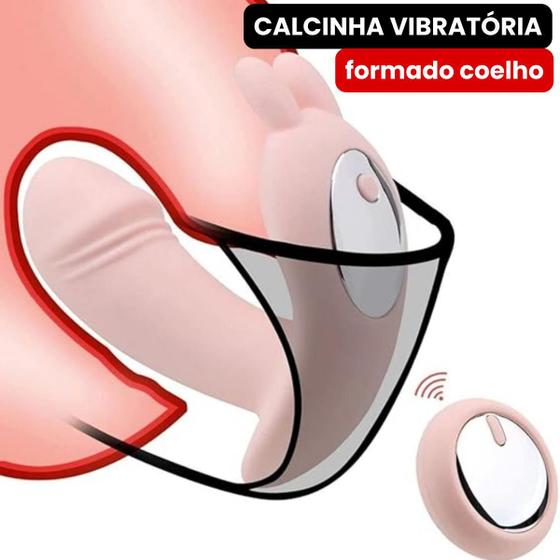 Imagem de Calcinha Vibratória Controle Formato Coelho RECARREGÁVEL Feminino Casal