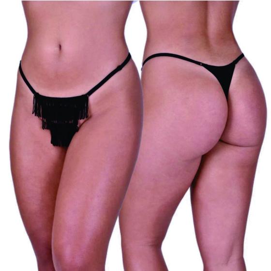 Imagem de Calcinha Xique-Xique Fio Dental em Tule Dobrado com Franjas - LINGERIE SENSUALLE