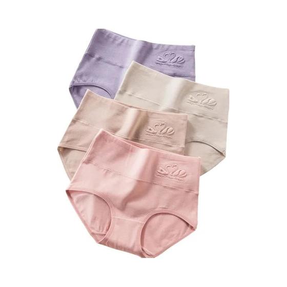 Calcinhas de Algodão Plus Size - Cintura Alta e Respirável (4 Peças) Menor preço em Calcinhas de Algodão Plus Size - Cintura Alta e Respirável (4 Peças)