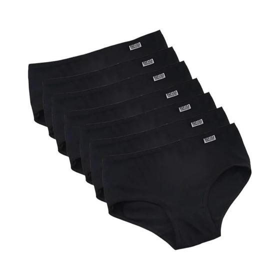 Imagem de Calcinhas de Algodão Plus Size Sem Costura - 7 Peças - Cores Sólidas