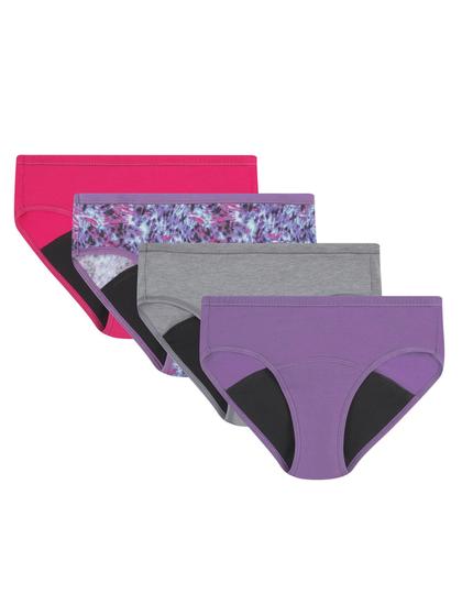 Imagem de Calcinhas menstruais femininas Hanes Comfort Boyshort 14 anos, pacote com 4