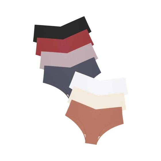 Imagem de Calcinhas Ultrafinas Sem Costura - 7 Peças com Cintura V - Lingerie Elástica Feminina