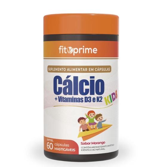 Imagem de Cálcio com Vitaminas D3 K2 kids Mastigável 60 cápsulas Fitoprime