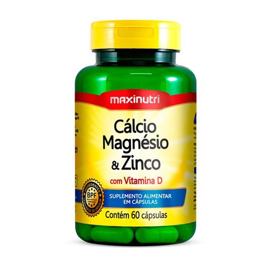 Imagem de Cálcio, Magnésio e Zinco com Vit. D 600mg 60 Cápsulas - MaxiNutri - 481