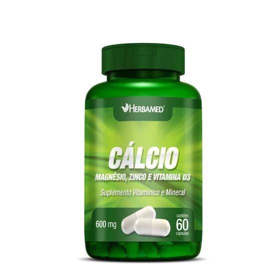 Imagem de Calcio, magnesio, zinco e vit d3 60caps/600mg - herbamed