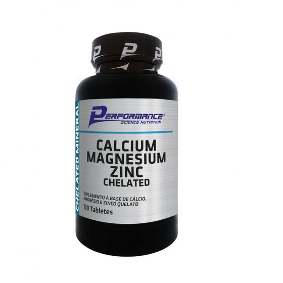 Calcio Magnesio Zinco Quelato (100 tabletes) - Performance Nutrition Menor preço em Calcio Magnesio Zinco Quelato (100 tabletes) - Performance Nutrition