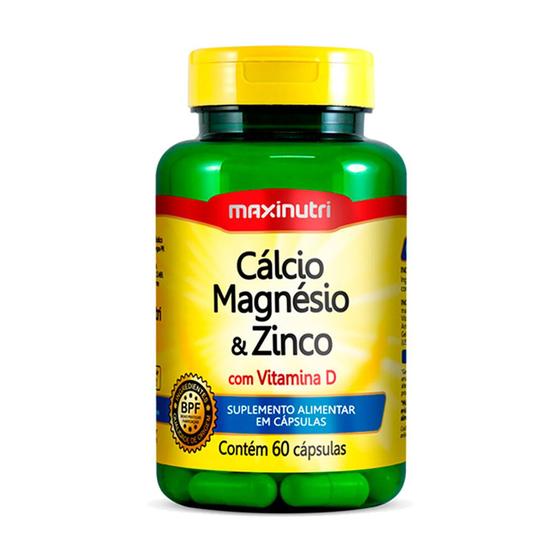 Imagem de Cálcio Magnésio Zinco Vitamina D 60 Capsulas Maxinutri