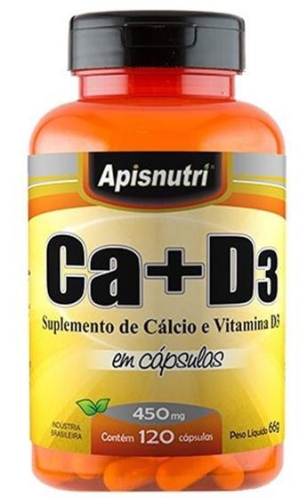 Imagem de Calcio + Vitamina D3 450mg 120 Caps Apisnutri