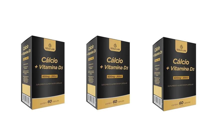 Imagem de Cálcio + Vitamina D3 Gold Lab - Auxilia Ossos E Imunidade