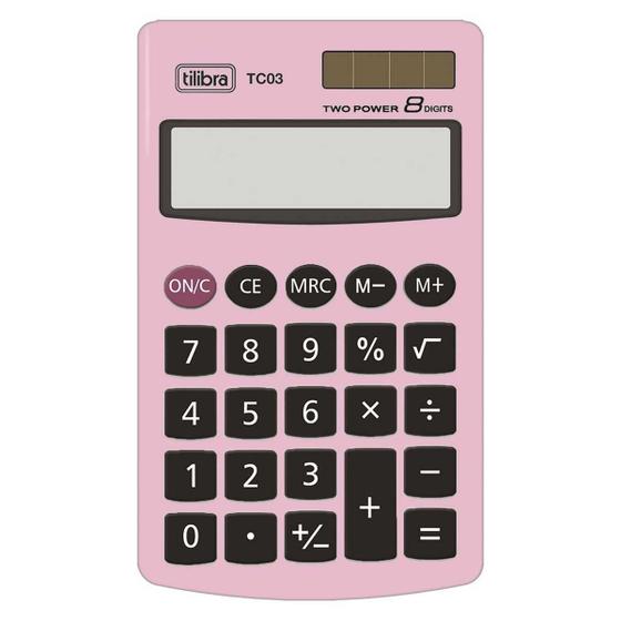Imagem de Calculadora 8 dig tc03 rosa claro tilibra