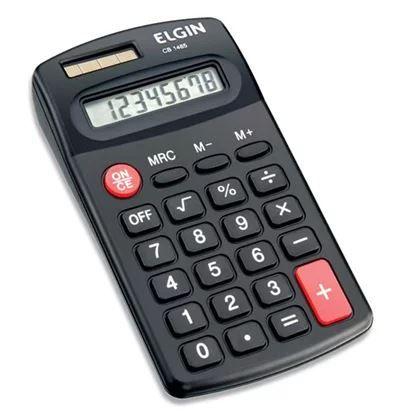 Imagem de Calculadora bolso 8 digitos solar preto elgin