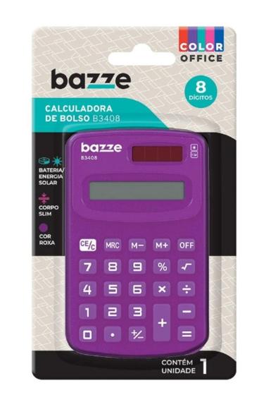 Imagem de Calculadora Bolso Mini Roxa B3408 Bazze