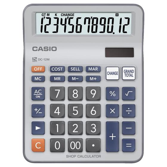 Imagem de Calculadora Casio DC-12M-W-DP / 12 Digitos - Cinza