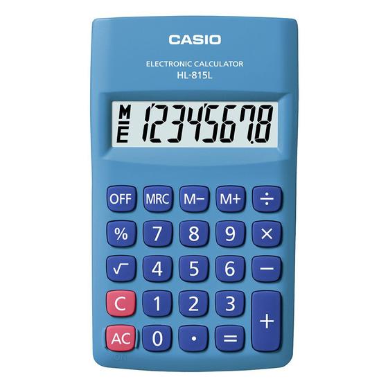 Calculadora Casio de bolso vertical c/ visor 8 dígitos HL-815L-BU Menor preço em Calculadora Casio de bolso vertical c/ visor 8 dígitos HL-815L-BU