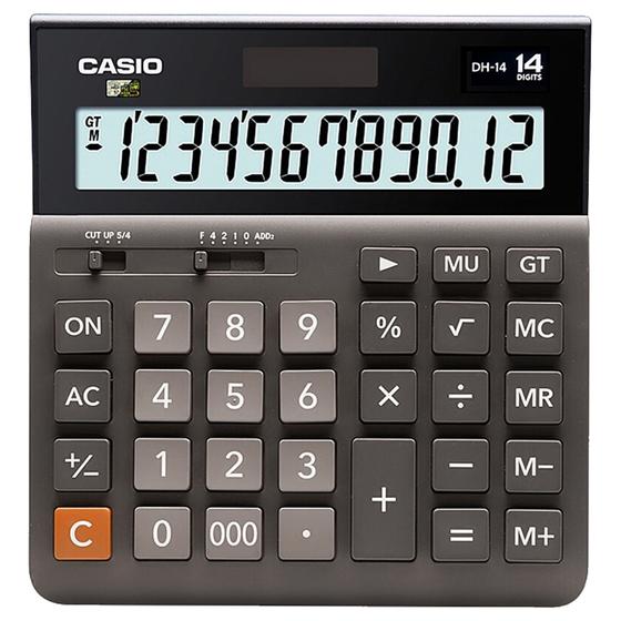 Imagem de Calculadora Casio DH-14-BK-W-DP / 14 Digitos - Cinza / Preto