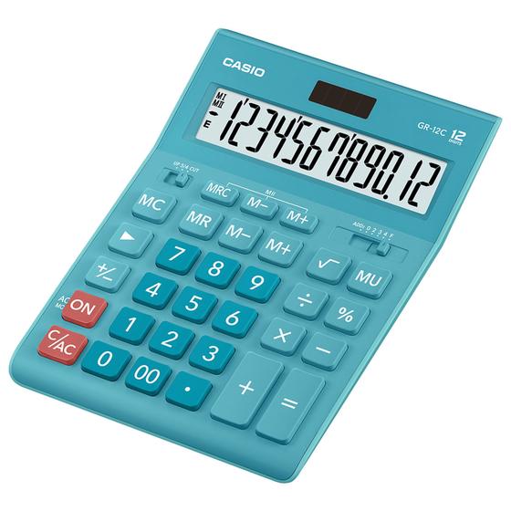 Imagem de Calculadora Casio GR-12C LB - 12 Digitos - Azul Turquesa