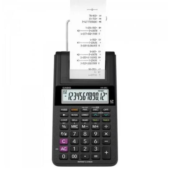 Imagem de Calculadora Casio Hr-8rc-bk Preto Bobina Nova