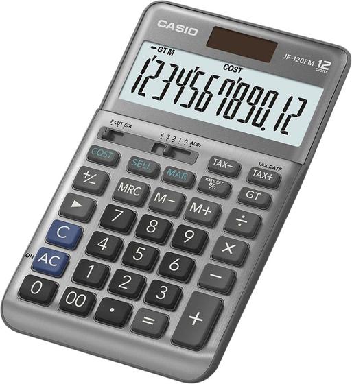 Imagem de Calculadora Casio JF-120FM (12 Digitos) - Cinza