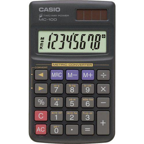 Imagem de Calculadora Casio Mc-100 Conversor Métrico 8 Dígitos