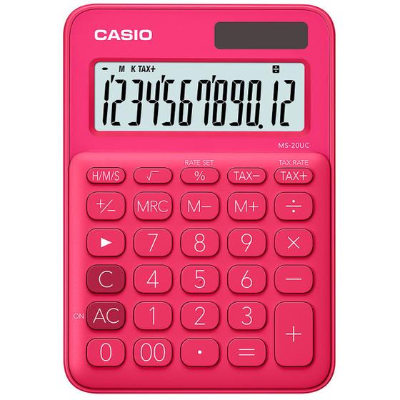 Imagem de Calculadora Casio MS-20UC-RD - 12 Digitos - Rosa