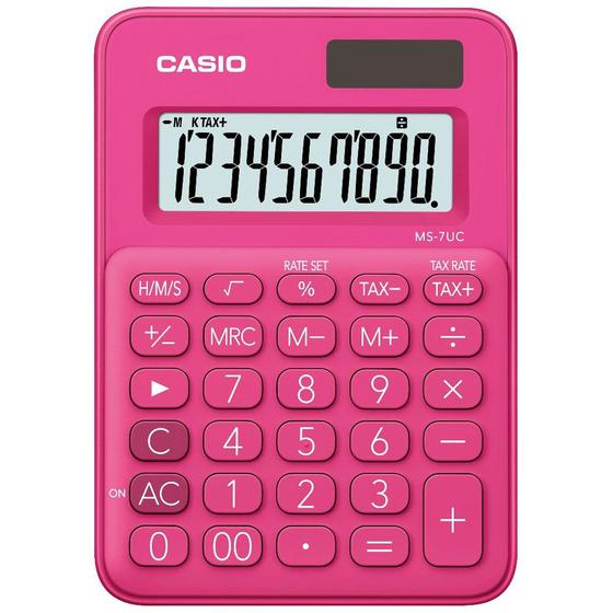 Imagem de Calculadora Casio MS-7UC-RD - 10 Digitos - Rosa