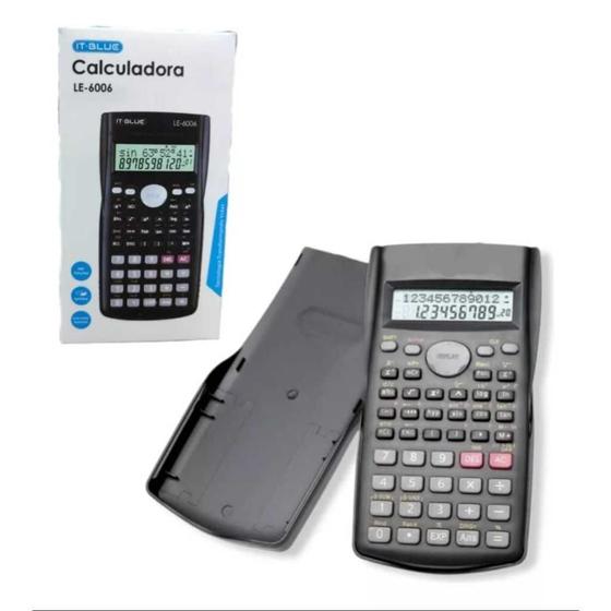 Imagem de Calculadora Cientifica 240 Funções 10 Digitos 2 Linhas Com Capa - IT Blue LE-6006