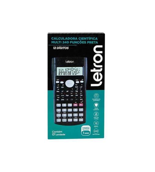 Imagem de Calculadora Cientifica 240 Funcoes Com Bateria Preto Letron