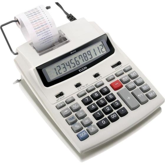 Imagem de Calculadora com Bobina 12 Digitos, Impressao Bicolor e Display LCD MR-6125 Branca