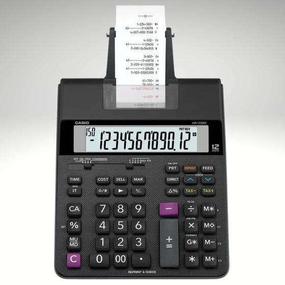 Imagem de Calculadora com bobina , 2 cores impressão HR-150rc-b-dc Preta
