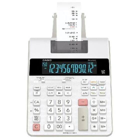 Imagem de Calculadora com Bobina, Display LCD, 2.0 Linha , com Rela"gio e Calendario, FR-2650RC-B-DC Branca