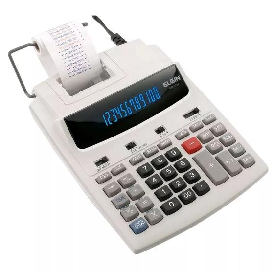 Imagem de Calculadora Com Bobina Elgin 12 Dígitos Relógio - Mr 6124