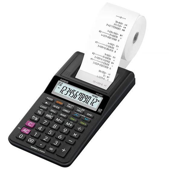 Imagem de Calculadora com Impressora Casio HR-8RC-BK com Suporte para Papel - Preta