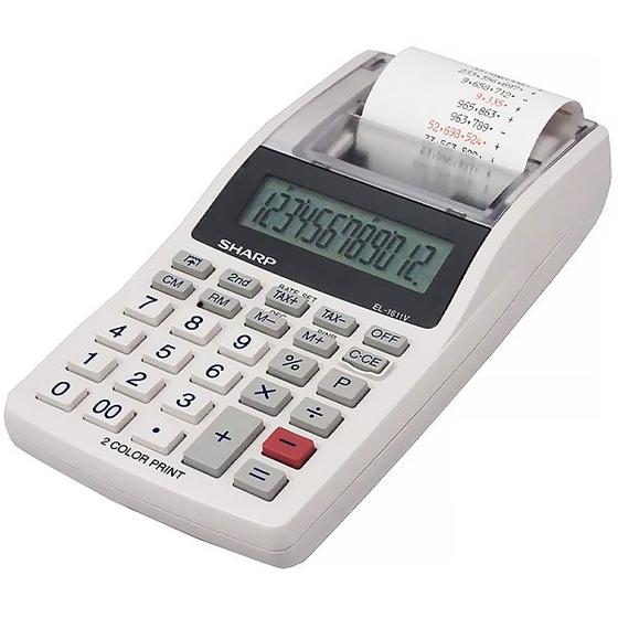 Imagem de Calculadora com Impressora Sharp EL-1611V A Pilha - Branca