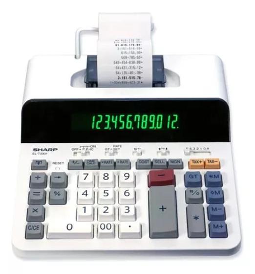 Imagem de Calculadora com Impressora Sharp EL-T3301  Branca