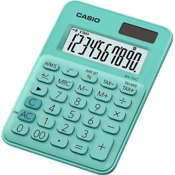 Imagem de Calculadora Compacta Casio MS-7UC-GN - Turquesa